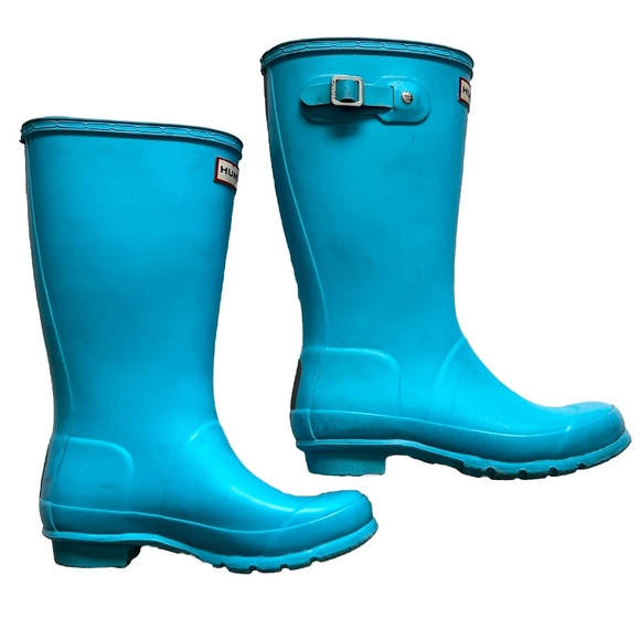 Hunter Other - HUNTER ORIGINAL TALL RAIN BOOT IN BLUE BOY 3 GIRL 4 WATERPROOF TRENDY STYLISH